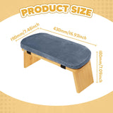 Maxbell Meditation Bench Comfortable with Soft Cushion Folding Wooden Kneeling Stool Gray Blue