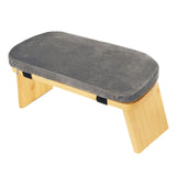 Maxbell Meditation Bench Comfortable with Soft Cushion Folding Wooden Kneeling Stool Gray