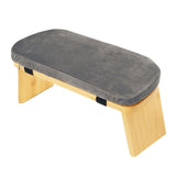 Maxbell Meditation Bench Comfortable with Soft Cushion Folding Wooden Kneeling Stool Gray