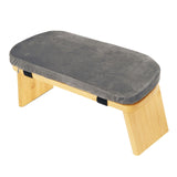 Maxbell Meditation Bench Comfortable with Soft Cushion Folding Wooden Kneeling Stool Gray