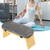 Maxbell Meditation Bench Comfortable with Soft Cushion Folding Wooden Kneeling Stool Gray