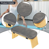 Maxbell Meditation Bench Comfortable with Soft Cushion Folding Wooden Kneeling Stool Gray