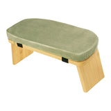 Maxbell Meditation Bench Comfortable with Soft Cushion Folding Wooden Kneeling Stool Green