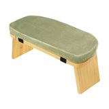 Maxbell Meditation Bench Comfortable with Soft Cushion Folding Wooden Kneeling Stool Green