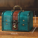 Maxbell Wooden Treasure Chest Desk Gift Packing Jewelry Case Box Jewelry Storage Box Style A