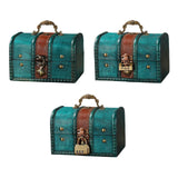 Maxbell Wooden Treasure Chest Desk Gift Packing Jewelry Case Box Jewelry Storage Box Style A