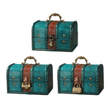 Maxbell Wooden Treasure Chest Desk Gift Packing Jewelry Case Box Jewelry Storage Box Style A