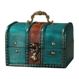 Maxbell Wooden Treasure Chest Desk Gift Packing Jewelry Case Box Jewelry Storage Box Style A