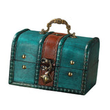 Maxbell Wooden Treasure Chest Desk Gift Packing Jewelry Case Box Jewelry Storage Box Style A