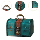 Maxbell Wooden Treasure Chest Desk Gift Packing Jewelry Case Box Jewelry Storage Box Style A