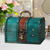 Maxbell Wooden Treasure Chest Desk Gift Packing Jewelry Case Box Jewelry Storage Box Style A