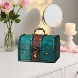 Maxbell Wooden Treasure Chest Desk Gift Packing Jewelry Case Box Jewelry Storage Box Style A