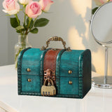 Maxbell Wooden Treasure Chest Desk Gift Packing Jewelry Case Box Jewelry Storage Box Style C