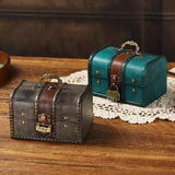 Maxbell Wooden Treasure Chest Desk Gift Packing Jewelry Case Box Jewelry Storage Box Style C