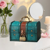 Maxbell Wooden Treasure Chest Desk Gift Packing Jewelry Case Box Jewelry Storage Box Style C