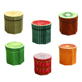 Maxbell Folding Storage Ottoman Funny Stylish Foot Stool for Dorm Entryway Furniture Pineapple