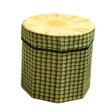 Maxbell Folding Storage Ottoman Funny Stylish Foot Stool for Dorm Entryway Furniture Pineapple