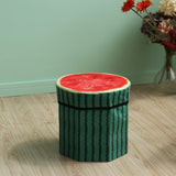 Maxbell Folding Storage Ottoman Funny Stylish Foot Stool for Dorm Entryway Furniture Watermelon