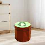 Maxbell Folding Storage Ottoman Funny Stylish Foot Stool for Dorm Entryway Furniture Kiwi