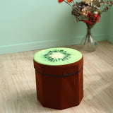 Maxbell Folding Storage Ottoman Funny Stylish Foot Stool for Dorm Entryway Furniture Kiwi