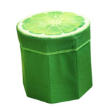 Maxbell Folding Storage Ottoman Funny Stylish Foot Stool for Dorm Entryway Furniture Lemon