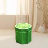 Maxbell Folding Storage Ottoman Funny Stylish Foot Stool for Dorm Entryway Furniture Lemon