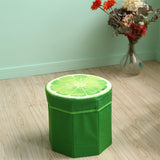 Maxbell Folding Storage Ottoman Funny Stylish Foot Stool for Dorm Entryway Furniture Lemon