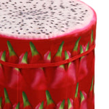 Maxbell Folding Storage Ottoman Funny Stylish Foot Stool for Dorm Entryway Furniture Dragon Fruit