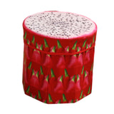 Maxbell Folding Storage Ottoman Funny Stylish Foot Stool for Dorm Entryway Furniture Dragon Fruit