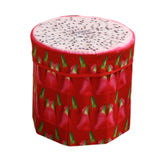 Maxbell Folding Storage Ottoman Funny Stylish Foot Stool for Dorm Entryway Furniture Dragon Fruit