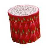 Maxbell Folding Storage Ottoman Funny Stylish Foot Stool for Dorm Entryway Furniture Dragon Fruit