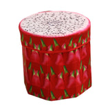Maxbell Folding Storage Ottoman Funny Stylish Foot Stool for Dorm Entryway Furniture Dragon Fruit