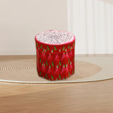 Maxbell Folding Storage Ottoman Funny Stylish Foot Stool for Dorm Entryway Furniture Dragon Fruit