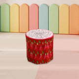 Maxbell Folding Storage Ottoman Funny Stylish Foot Stool for Dorm Entryway Furniture Dragon Fruit