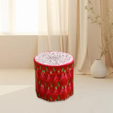 Maxbell Folding Storage Ottoman Funny Stylish Foot Stool for Dorm Entryway Furniture Dragon Fruit