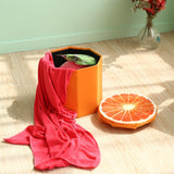 Maxbell Folding Storage Ottoman Funny Stylish Foot Stool for Dorm Entryway Furniture Orange