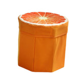Maxbell Folding Storage Ottoman Funny Stylish Foot Stool for Dorm Entryway Furniture Orange