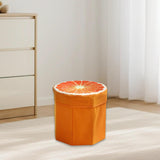 Maxbell Folding Storage Ottoman Funny Stylish Foot Stool for Dorm Entryway Furniture Orange