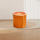 Maxbell Folding Storage Ottoman Funny Stylish Foot Stool for Dorm Entryway Furniture Orange