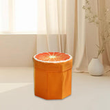 Maxbell Folding Storage Ottoman Funny Stylish Foot Stool for Dorm Entryway Furniture Orange