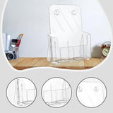 Maxbell Clear Display Stand Organizer Sign Reception Meeting Acrylic Brochure Holder 23.2cmx9.5cmx27.5cm
