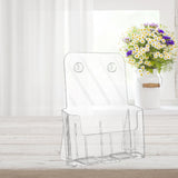 Maxbell Clear Display Stand Organizer Sign Reception Meeting Acrylic Brochure Holder 23.2cmx9.5cmx27.5cm