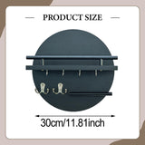 Maxbell Wall Storage Rack Round Key Holder Wall Mounted for Bedroom Dorm Living Room Style B
