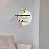 Maxbell Wall Storage Rack Round Key Holder Wall Mounted for Bedroom Dorm Living Room Style C