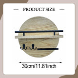 Maxbell Wall Storage Rack Round Key Holder Wall Mounted for Bedroom Dorm Living Room Style D