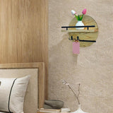 Maxbell Wall Storage Rack Round Key Holder Wall Mounted for Bedroom Dorm Living Room Style D