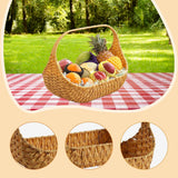 Maxbell Woven Picnic Basket Shopping Kitchen Counter Imitation Rattan Storage Basket 37cmx29cm