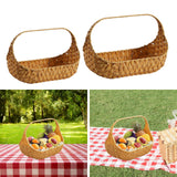 Maxbell Woven Picnic Basket Shopping Kitchen Counter Imitation Rattan Storage Basket 37cmx29cm