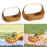 Maxbell Woven Picnic Basket Shopping Kitchen Counter Imitation Rattan Storage Basket 37cmx29cm