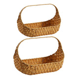 Maxbell Woven Picnic Basket Shopping Kitchen Counter Imitation Rattan Storage Basket 37cmx29cm
